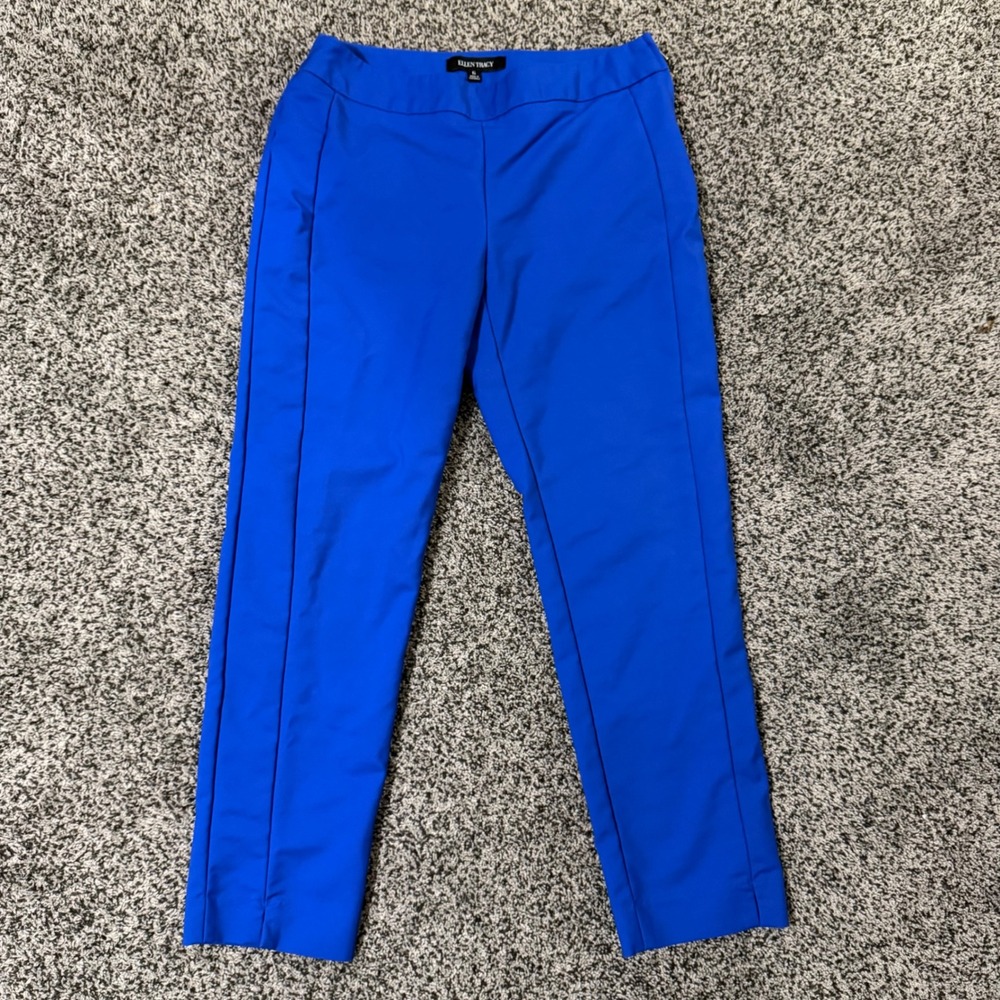 Ellen Tracy Pants‎ Womens 6 Royal Blue Excellent Side Zip Ankle W1P6431WE